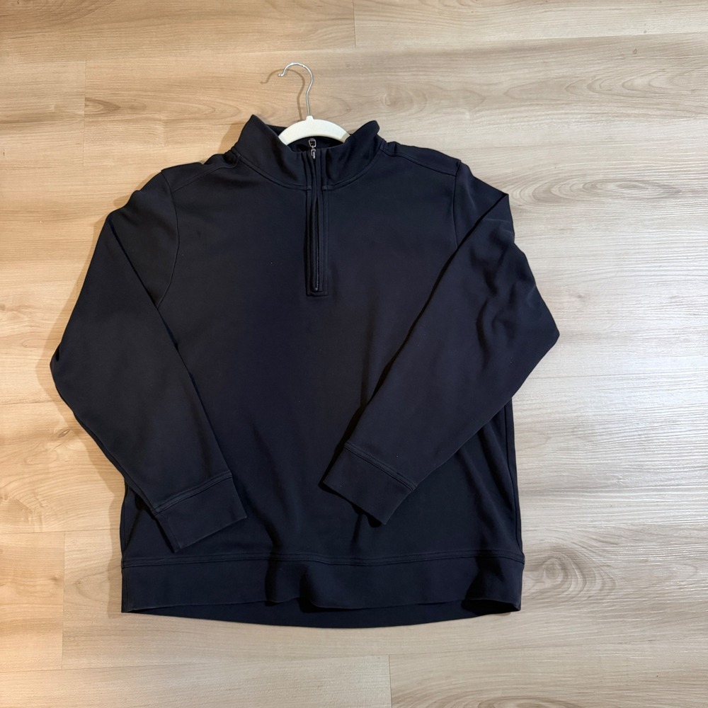 Tommy Bahama Quarter Zip Pullover Black XL Mens Pima Cotton Ribbed Trim Casual - Picture 8 of 11